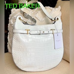 TED BAKER London Hillier hobo leather bag cream